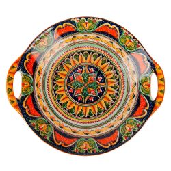 Блюдо с ручками "Arabesque" (оранжевый) 22,5х20см (min9) (транспортная упаковка)