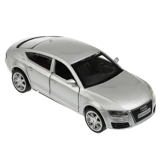 Машина металл AUDI a7 11 см, двери, инерция, серебристый,  кор. Технопарк