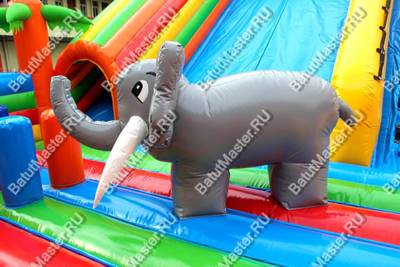 Надувной батут горка "Парк Юрского периода"