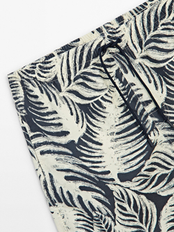 Massimo Dutti Плавки с принтом «Листья», темно-синий