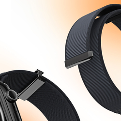 Ремешок черного цвета с магнитной фиксацией для смарт часов Apple Watch размером 42, 44, 45, 46, 49MM, серия Strap (YM Series) от Dux Ducis