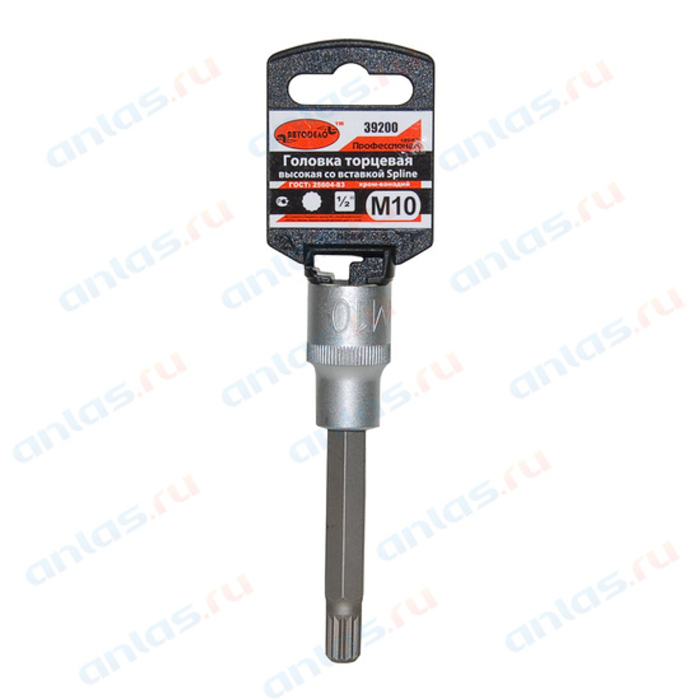 Головка с вставкой Spline 1/2" М10 L=100 мм Professional