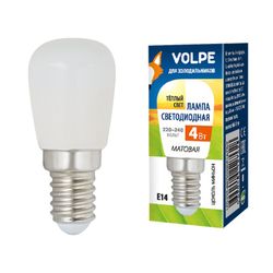LED-Y25-4W-3000K-E14-FR-Z Лампа светодиодная для холодильников. матовая. Теплый белый свет 3000K. Картон. TM Volpe