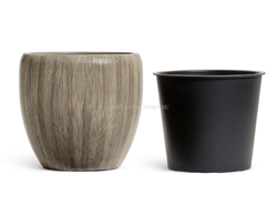 Кашпо TREEZ Effectory - серия Wow - Конус-Чаша - Капучино