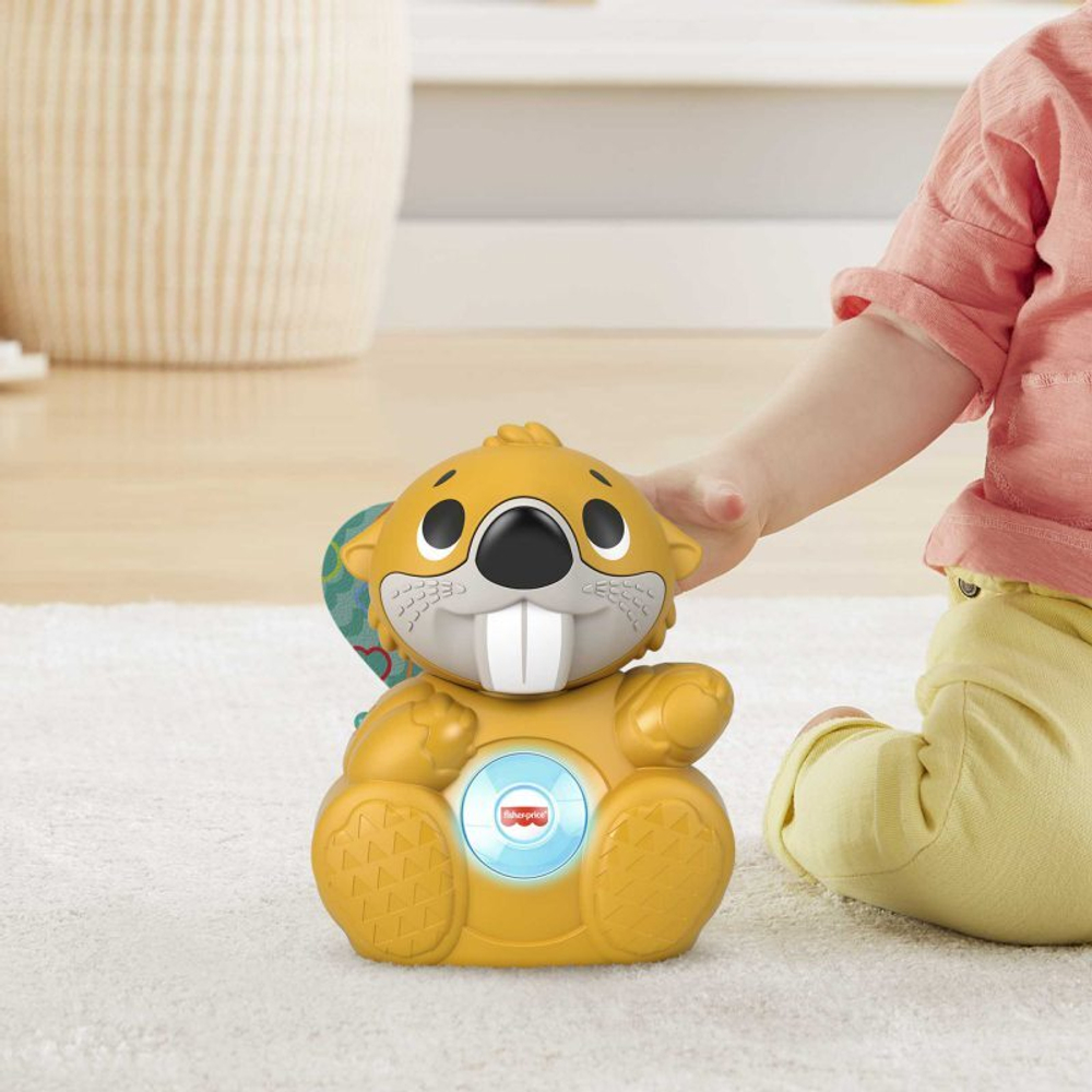 игрушка Mattel Fisher Price Линкималс Веселый Бобер, музыкальный, GXD83, GXD82