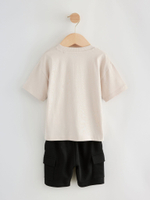 Футболка и шорты в комплекте для мальчика Next E63-602, Песочный, Черный
