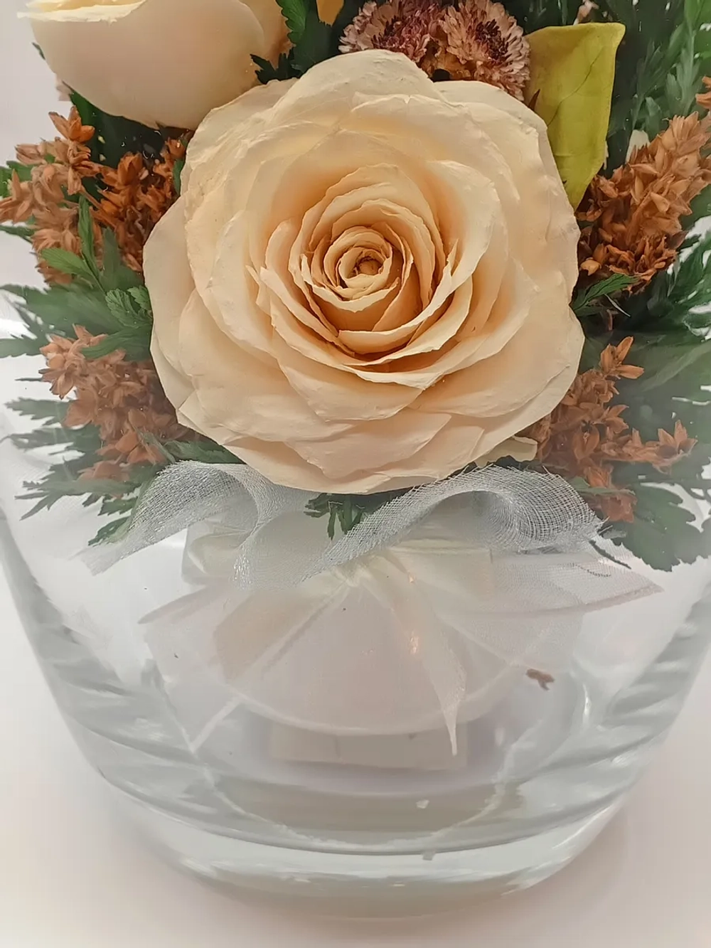 натуральные розы в стекле, вакуум