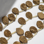 Подвеска друза кварца "Капля", 18*13мм, золотая