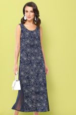 Платье синее с шифоновыми клиньями DStrend (Акция)