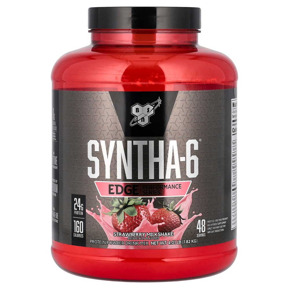 BSN, Syntha-6 Edge, смесь протеина в порошке, клубничный молочный коктейль, 1,82 кг (4,01 фунта)