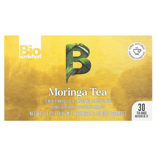 Bio Nutrition, Moringa Tea, лимон, без кофеина, 30 чайных пакетиков, 58,8 г (2,1 унции)