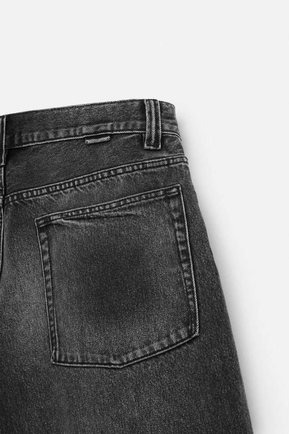 ZARA ДЖИНСОВЫЕ ШОРТЫ-БЕРМУДЫ СВОБОДНОГО КРОЯ, УГОЛЬНЫЙ