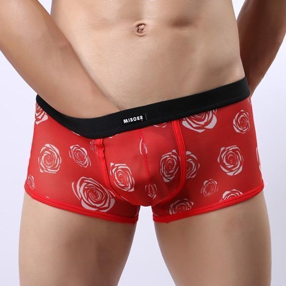 Мужские трусы боксеры красные Miboer Red Boxer