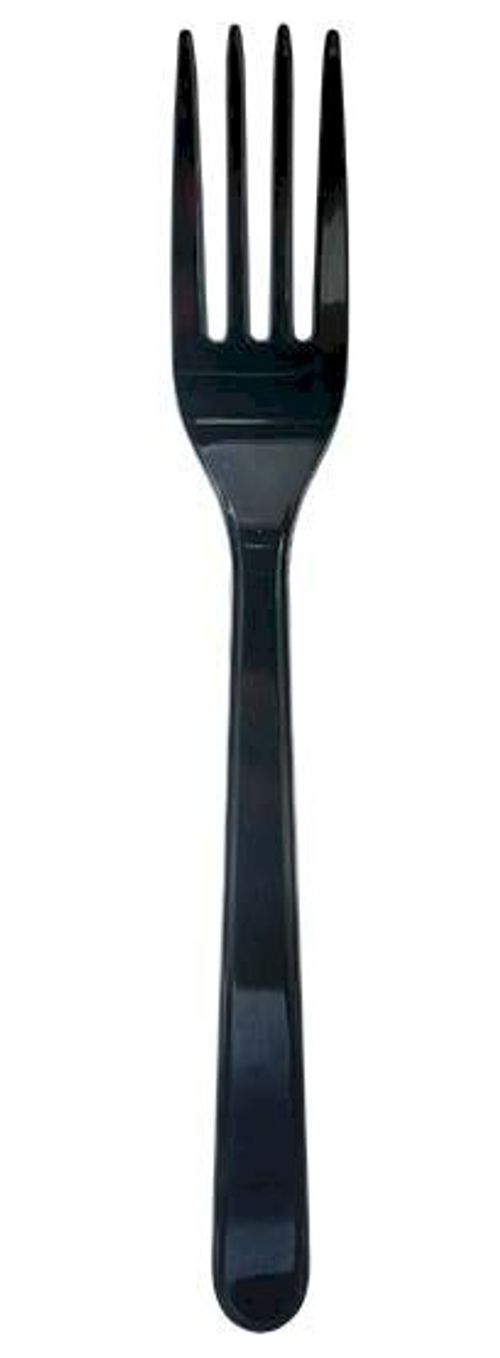Вилка столовая 170 мм, полипропилен, черная, 60 штук