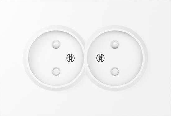 Накладка для розетки 2-й без заземления,  со шторками 16A 250 В~,  глянцевый белый,  серия A07