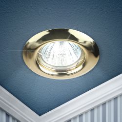 Светильник встраиваемый штампованный ЭРА ST3 GD под лампу MR16 GU5.3 золото