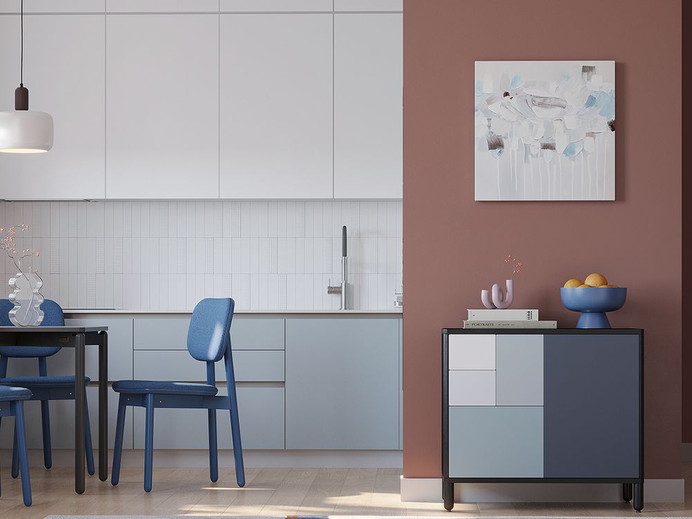 Стул Saga, рогожка, сине-зеленый