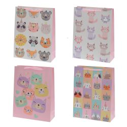 GAEM Пакет подарочный L (бумага 210г/м2, блок микс 12шт), L31 W12 H40 см, 4в.