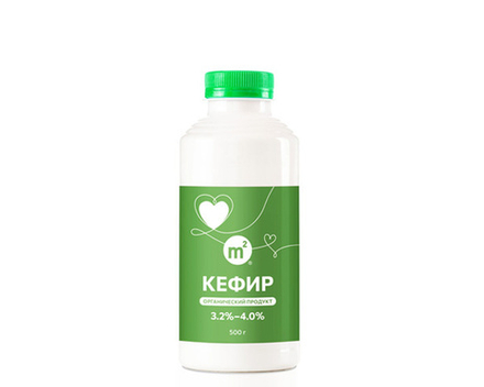 Кефир из цельного молока 3,2-4,0%, Ферма М2, 500 мл