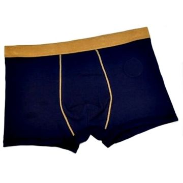 Мужские трусы боксеры синие с коричневой окантовкой ROMEO ROSSI RR6090-9
