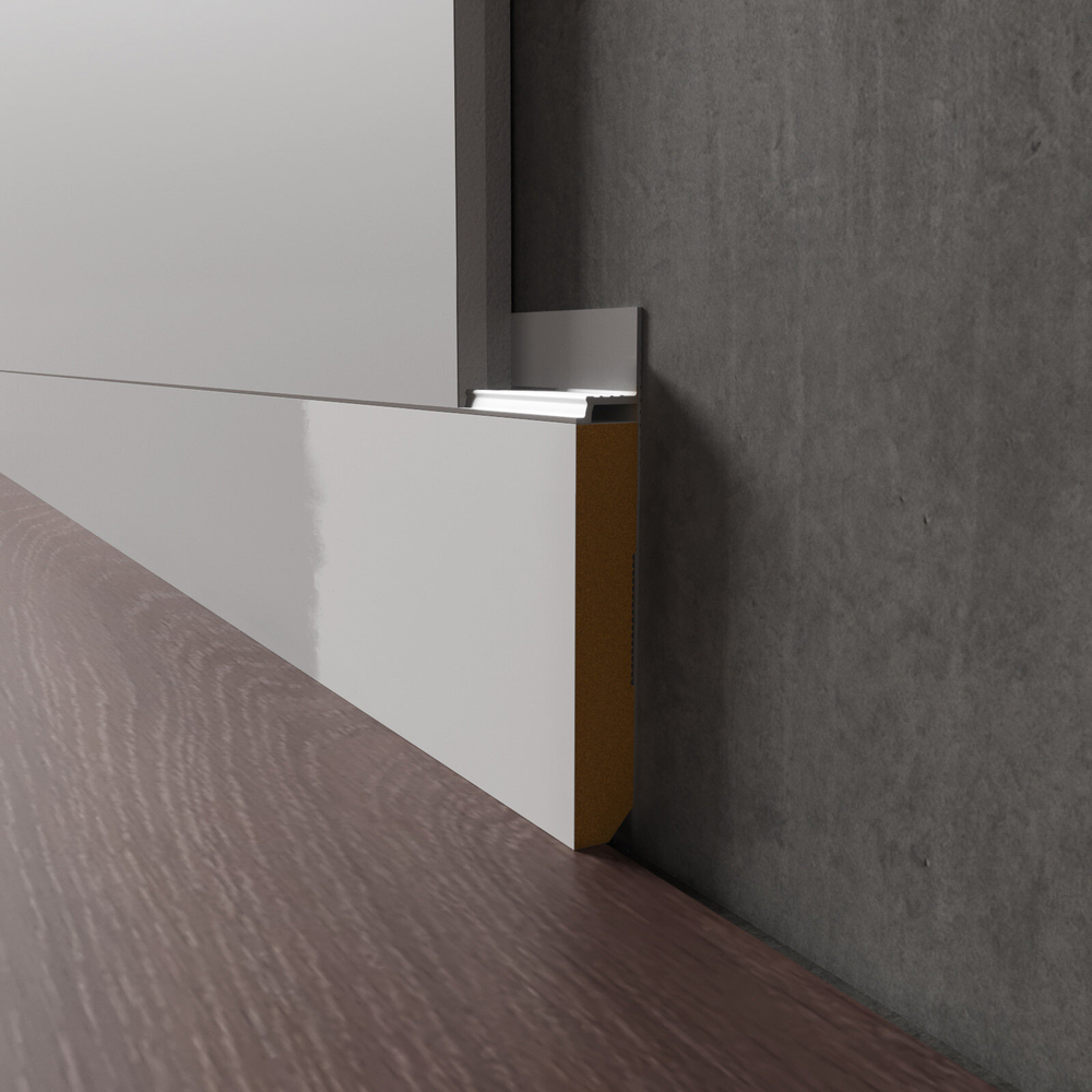 Плинтус Luxury Wood Decor скрытый МДФ Вставка в скрытый плинтус грунт 100мм