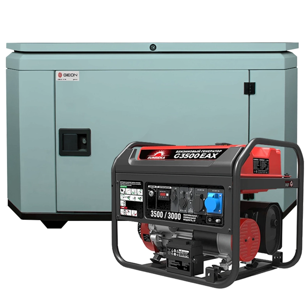 Генератор бензиновый SUNREKA G3500EAX с кожухом Geon 1200 RAL 7031
