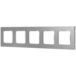 Рамка для розеток и выключателей ЭРА Серия 12 12-5205-03 на 5 постов, Классик, алюминий
