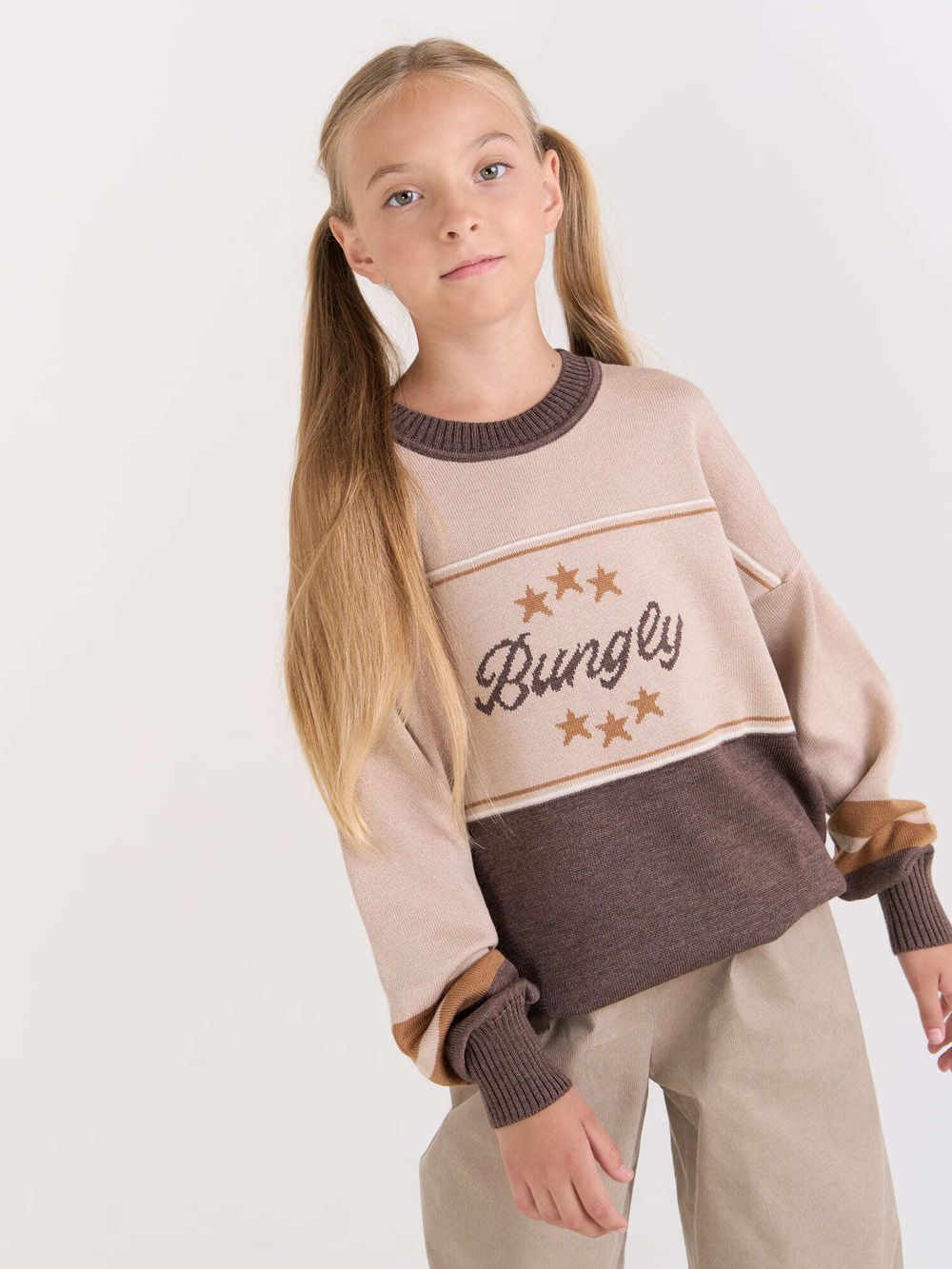 Джемпер вязаный "Латте/Шоколад" 7+