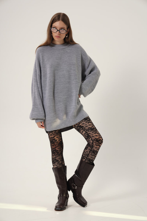 Митенки вязаные, графит