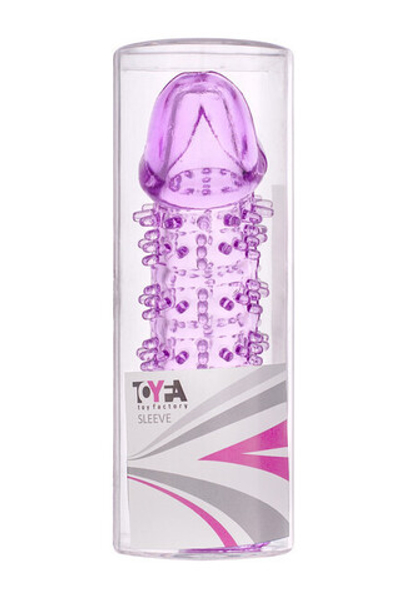 Стимулирующая силиконовая насадка с "усиками" Toyfa (Цвет: прозрачный фиолетовый)