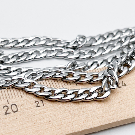 Цепочка, сталь, размер звена 7*5 мм, цена за 50 см