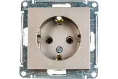 Розетка Systeme Electric ATLASDESIGN с заземлением шампань 37459