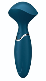 Синий вибромассажер Mini Wand-er - 16 см. (Цвет: синий)