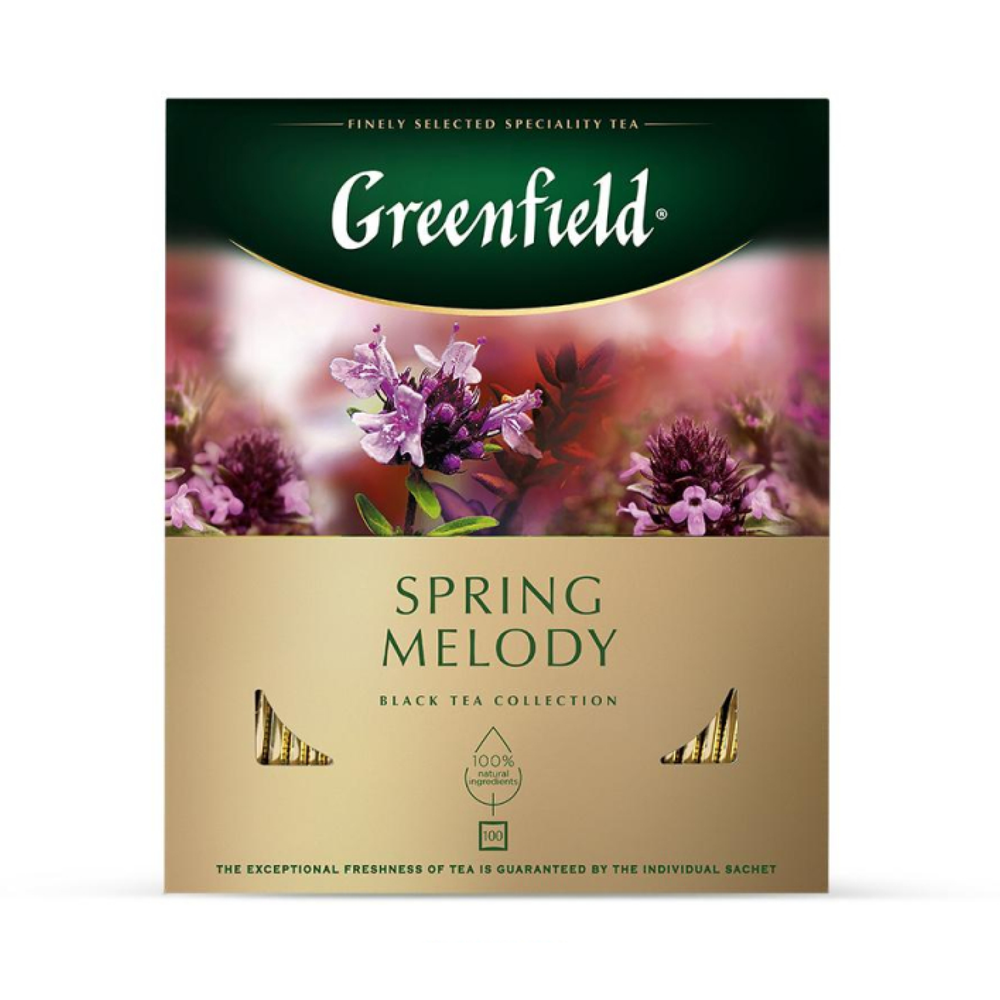 Чай черный с чабрецом в пакетиках Greenfield Spring Melody, 100 пак
