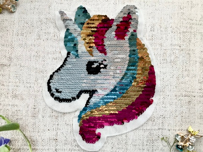 Аппликация пришивная двухсторонняя с пайетками, р. 22х17,5 см