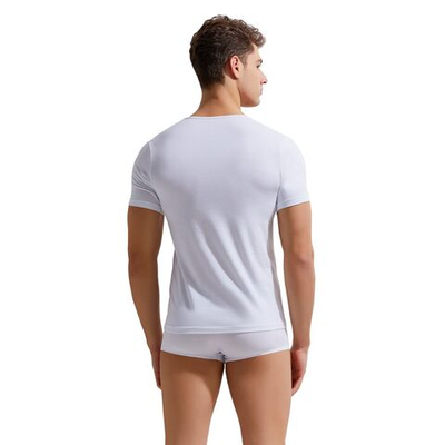 Мужская футболка с глубоким U-образным вырезом Gauvine (Размер: XL) (Цвет: белый)