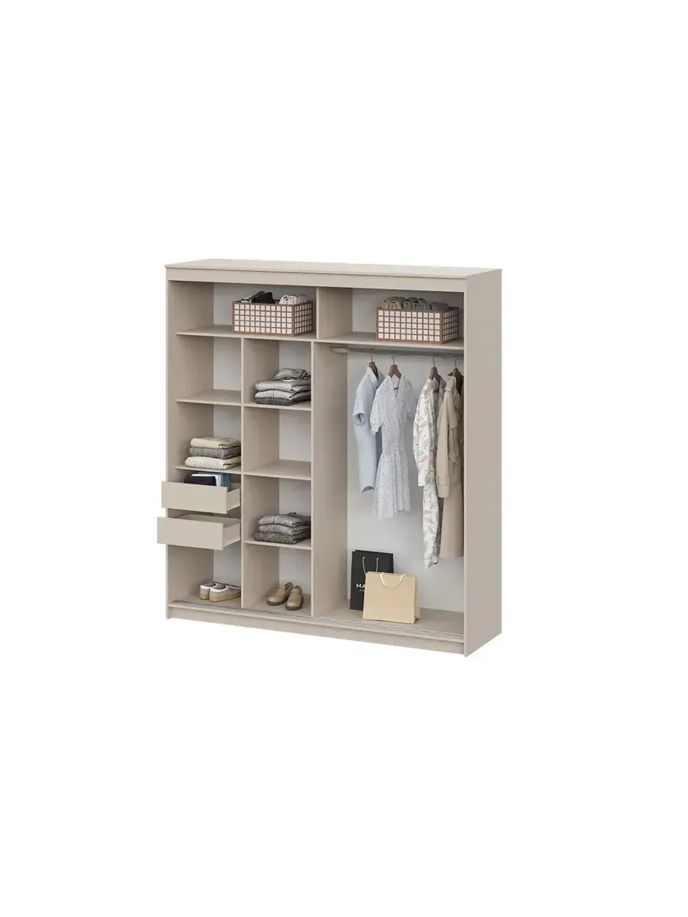 Шкаф-купе с зеркалом для одежды Меланж 200х60х220 см