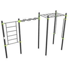 W323 Воркаут (шведская стенка, рукоход-змеевик и классический, перекладины вертикальные) ZAVODSPORTA