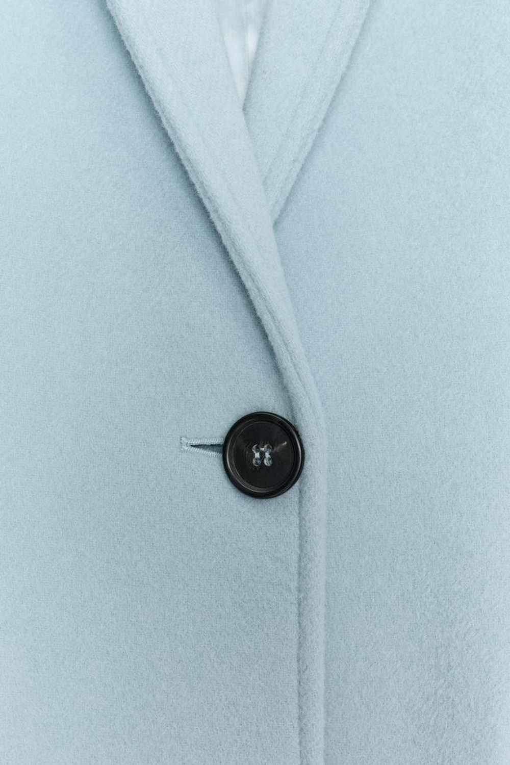 ZARA ПРИТАЛЕННОЕ ПАЛЬТО ИЗ СМЕСОВОЙ ШЕРСТИ — ZW COLLECTION, НЕБЕСНО-ГОЛУБОЙ