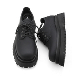 HANQIAORIJI Black Blood Collection Cow Split Leather Dress Shoes Unisex Black