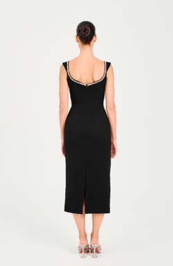 Платье Venus (Венус) выш. декольте черный
