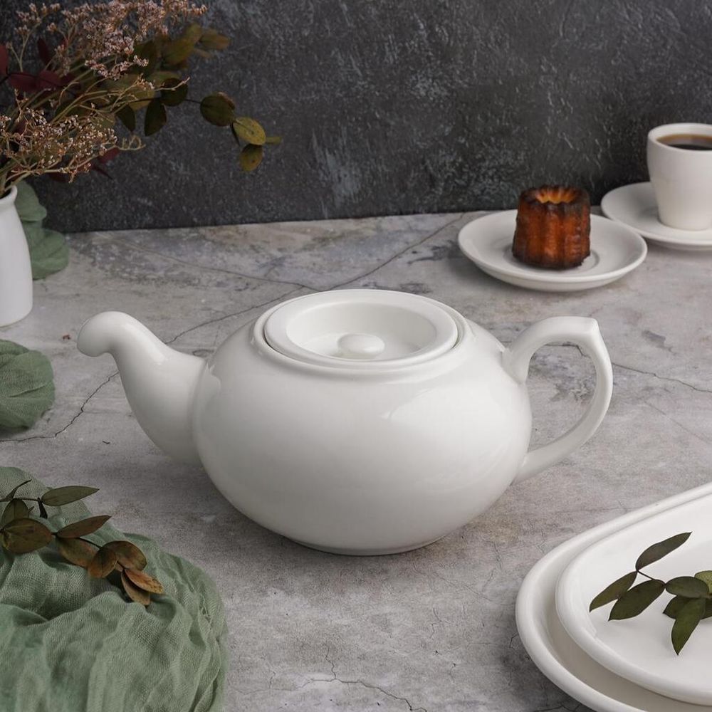 Чайник 850 мл d 15,5 см h9,5 см белый фарфор NEW P.L. Proff Cuisine [1]