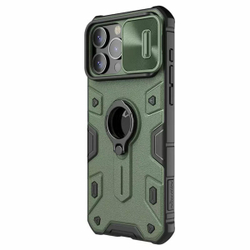 Противоударный чехол с кольцом и защитой камеры Nillkin CamShield Armor Case для iPhone 15 Pro