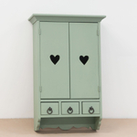 Шкаф навесной Прованс 2 двери 3 ящика для ванной и кухни из массива сосны, эвкалиптовый