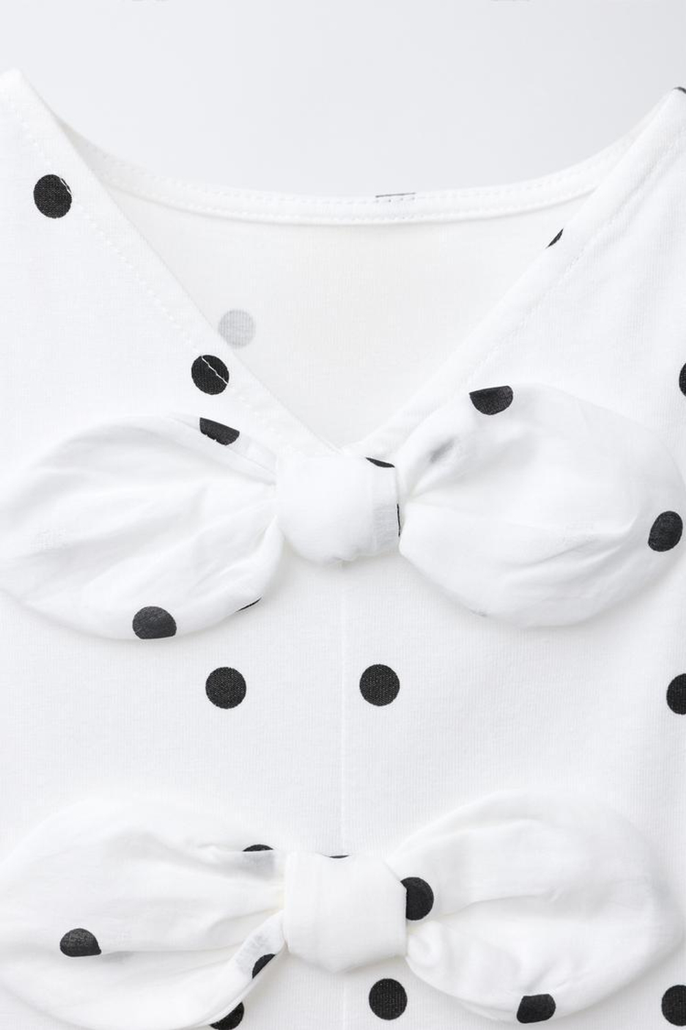 ZARA КОМБИНИРОВАННАЯ ФУТБОЛКА С БАНТАМИ, ЧЕРНЫЙ/БЕЛЫЙ