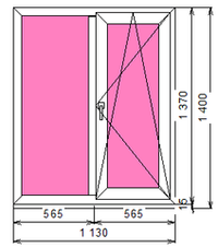 Пластиковое окно 1370 х 1130 ТермА Эко