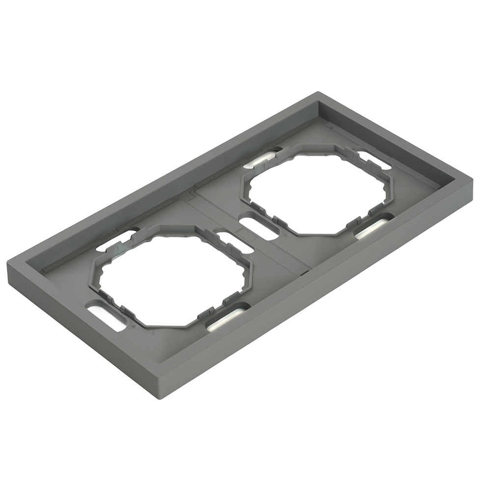 Рамка STEKKER, PFR00-5002-10 2-местная, серия Эмили, платиново-серый, soft touch 49963