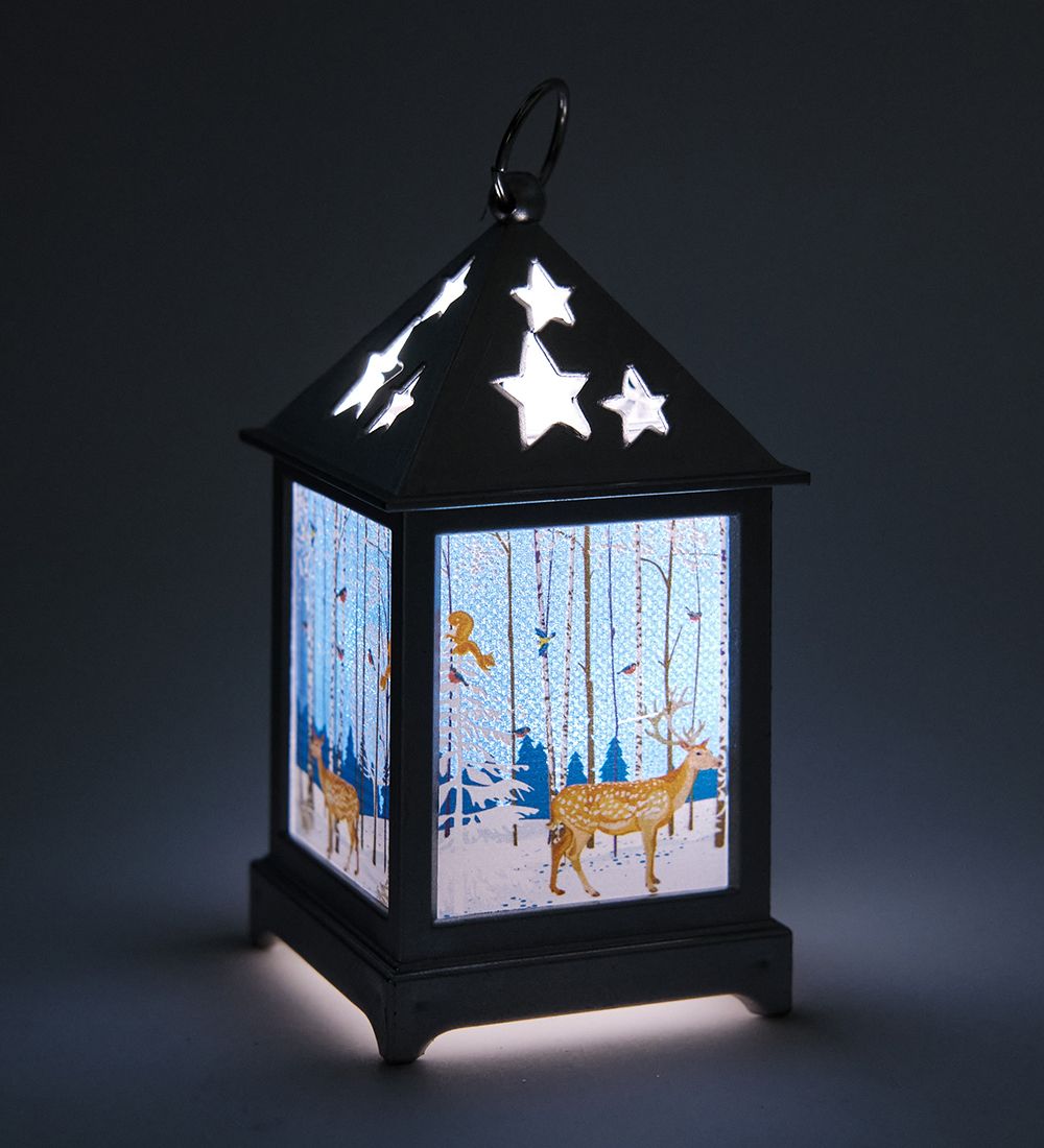 XM-837/3 Новогодний фонарь с подсветкой серебро