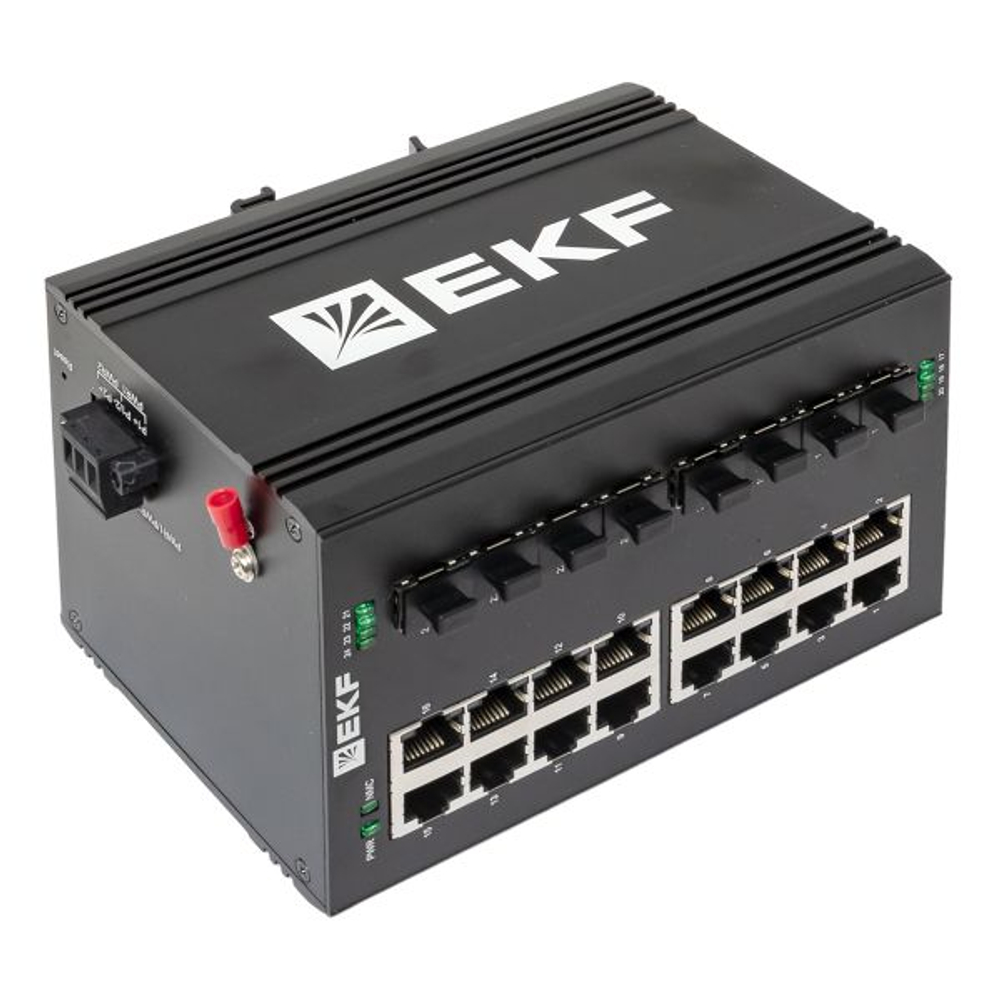 Промышленный неуправляемый коммутатор U-8GX/SFP-16GT, 8 портов 1000Base-X SFP, 16 портов 10/100/1000Base-T(X) RJ45, монтаж на динрейку TSX EKF