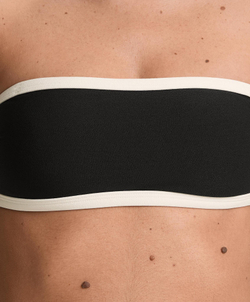 OYSHO Контрастный топ бикини бандо, черный